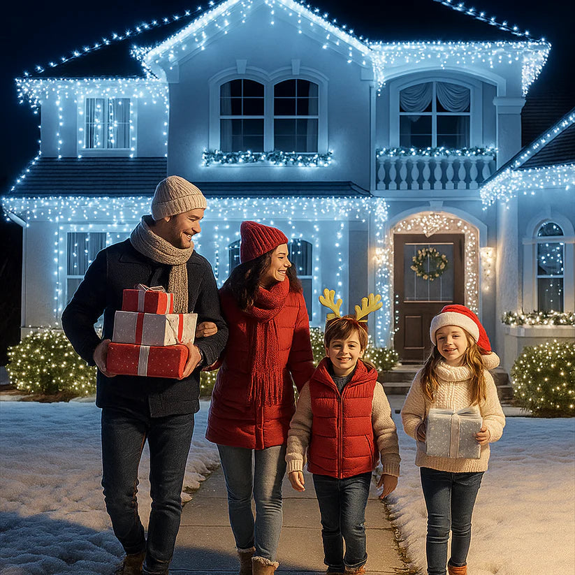 Karácsonyi díszfények hidegfehér színben 1+1 ingyen