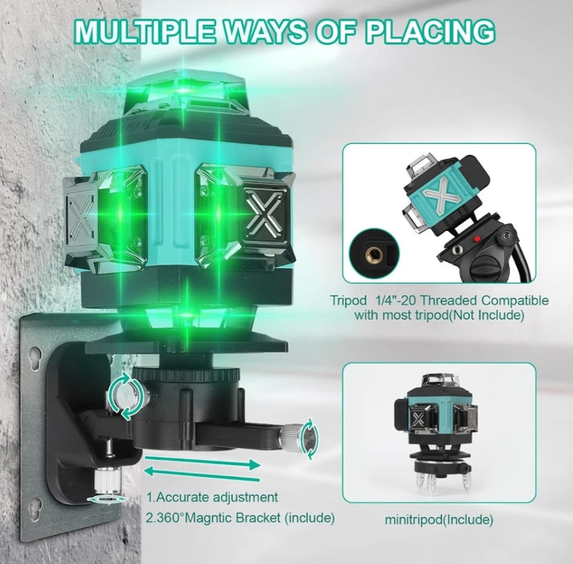 KraftTech 4D 16 Vonalas Zöld Lézer