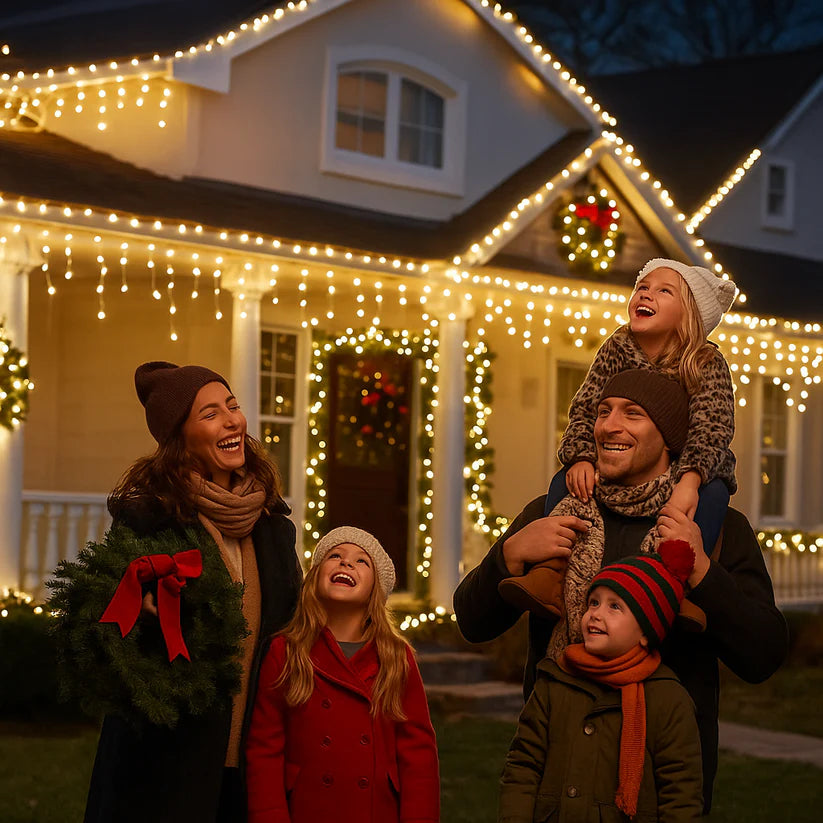 Karácsonyi díszfények hidegfehér színben 1+1 ingyen